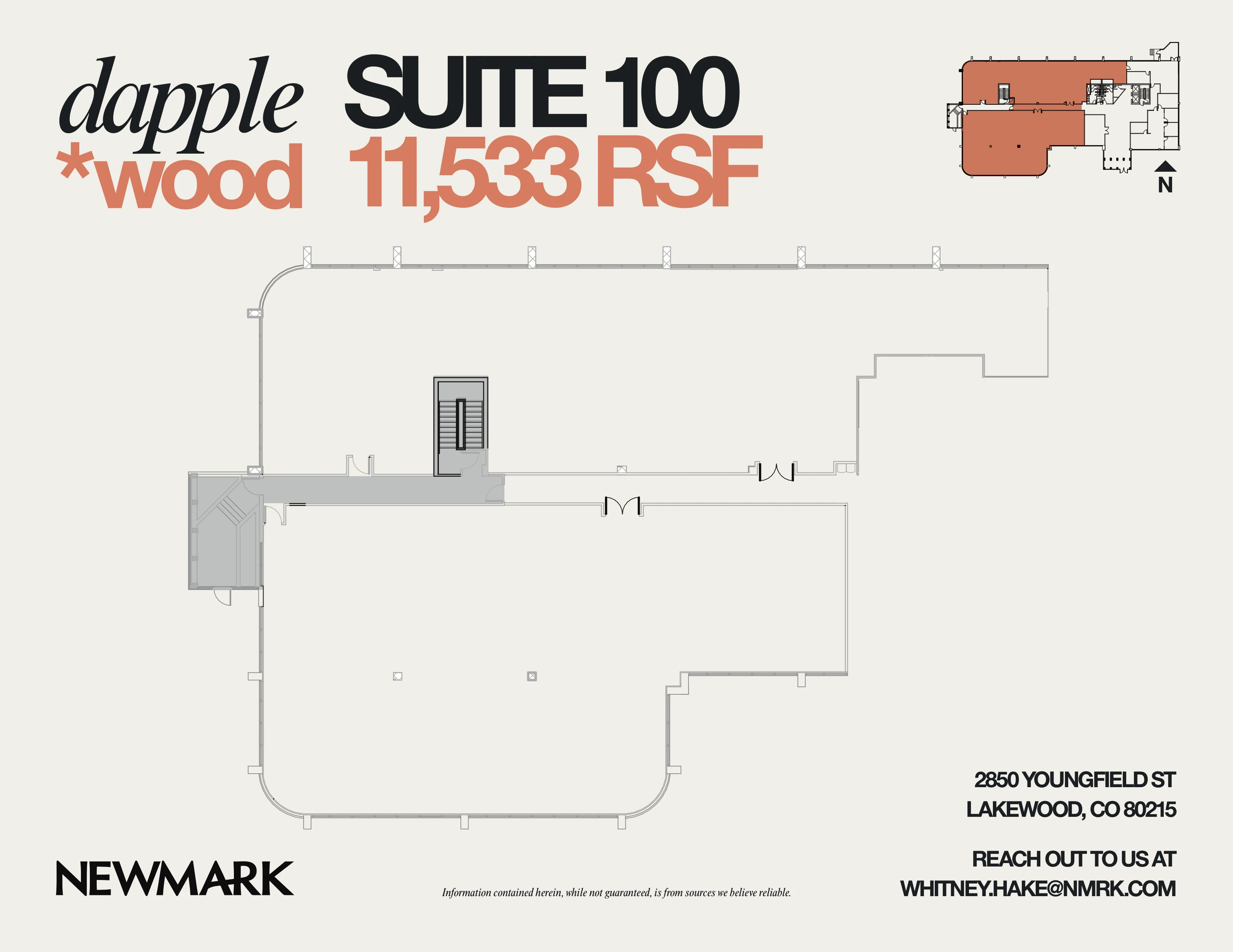 Floor plan for Suite 100