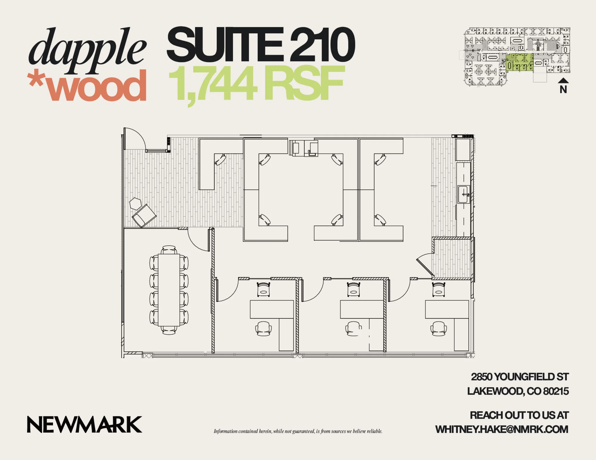 Floor plan for Suite 210