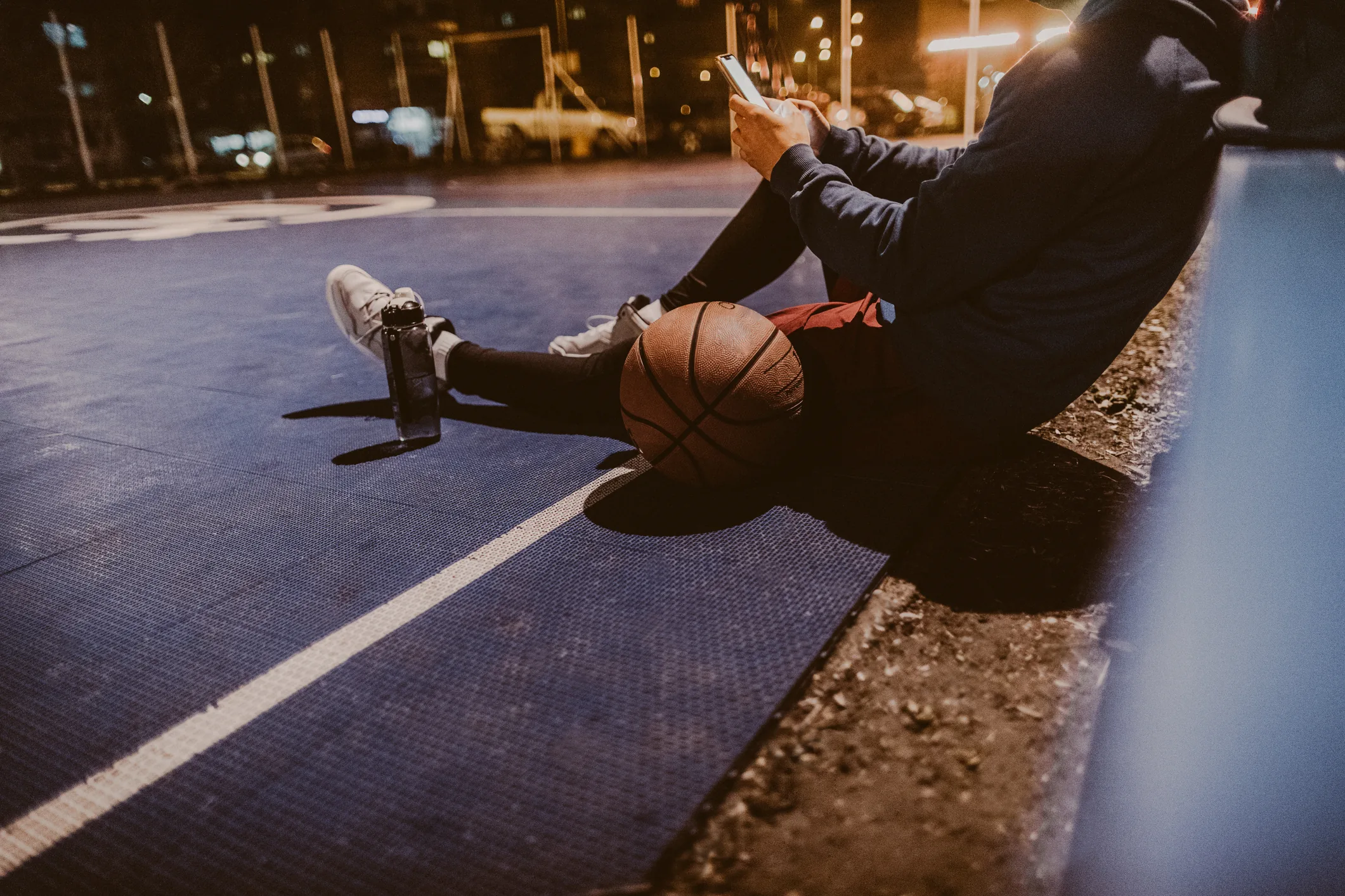 Evening on a West Denver basketball court